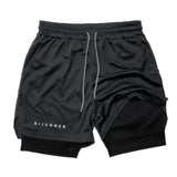 Shorts Justos de Corrida Masculinos com Elastano 2 em 1