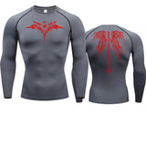 Camisa masculina de compressão com estampa de anime