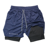 Shorts Justos de Corrida Masculinos com Elastano 2 em 1