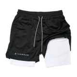 Shorts Justos de Corrida Masculinos com Elastano 2 em 1