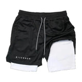 Shorts Justos de Corrida Masculinos com Elastano 2 em 1