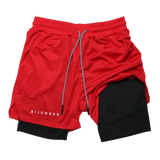 Shorts Justos de Corrida Masculinos com Elastano 2 em 1