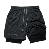 Shorts Justos de Corrida Masculinos com Elastano 2 em 1