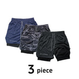 Shorts Justos de Corrida Masculinos com Elastano 2 em 1