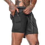 Shorts Justos de Corrida Masculinos com Elastano 2 em 1